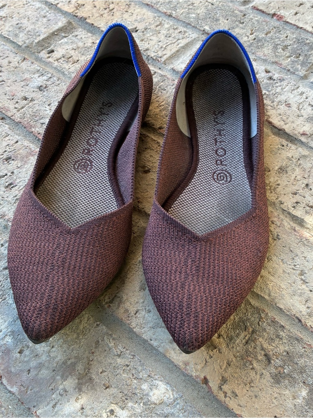 Rothy's The Point Knit Flats in Truffle Python (Retired)